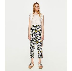 Zara | Floral Two-Tone Trousers